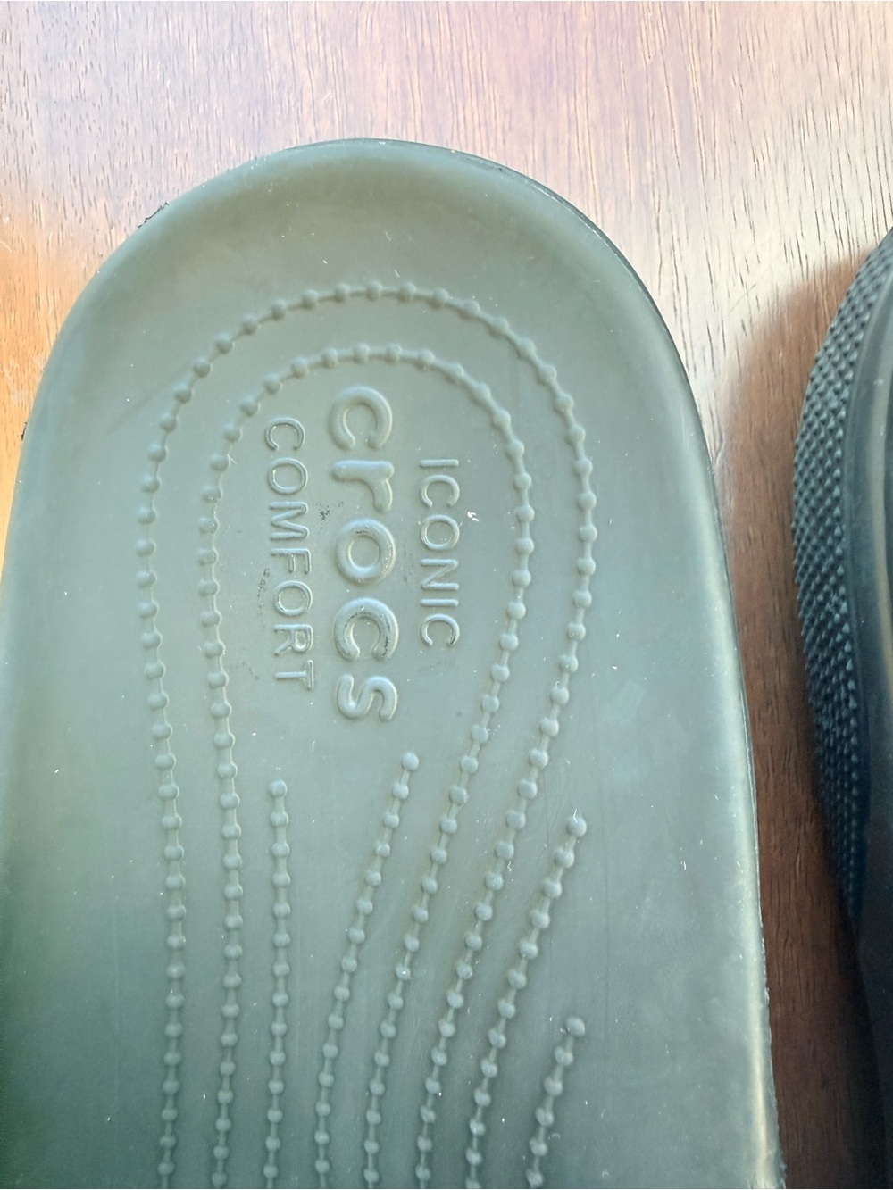 CROCS Black Slide Sandals with Jibbitz Logo size 13 men’s - Picture 8 of 8